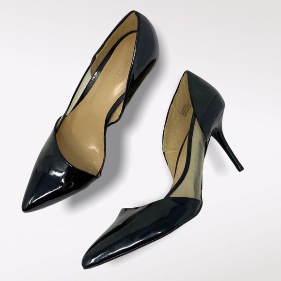 Expression |  Black and Clear Pointed Toe Pumps - Picture 1 of 9